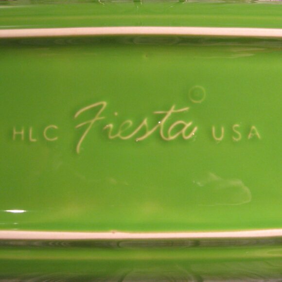 FIESTA BY HOMER LAUGHLIN SHAMROCK GREEN BREAD TRAY - Picture 2 of 2